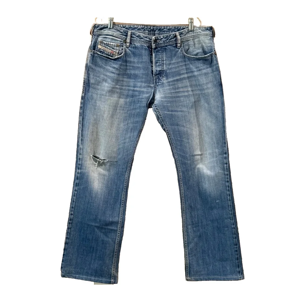VINTAGE Diesel Zatiny Jeans Mens 36x31 Blue Bootcut Made in Italy Fading